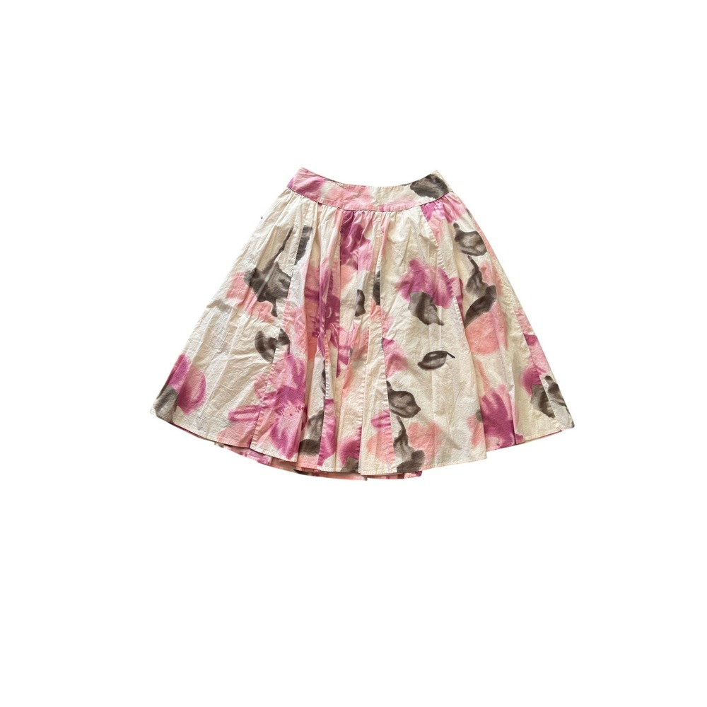 Vintage Nygard Cream Pink Floral Full Skirt Cotton Lined Twee Western Sz 6 Rodeo - Picture 3 of 6